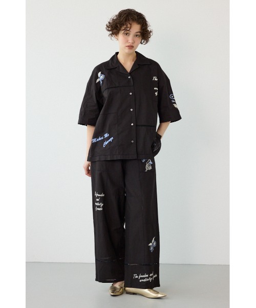 RODEO CROWNS WIDE BOWL（ロデオクラウンズワイドボウル）の「INDIA EMBROIDERYパンツ（その他パンツ・レディース・オフホワイト/ブラック・FREE）」の14枚目の写真