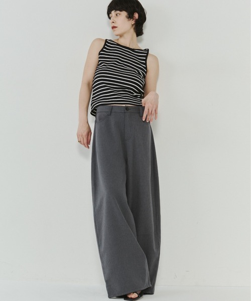 VION（ヴィオン）の「ボーダーニットタンク / Border Knit Tank（タンクトップ・レディース・ブラック/ベージュ・FREE）」の17枚目の写真