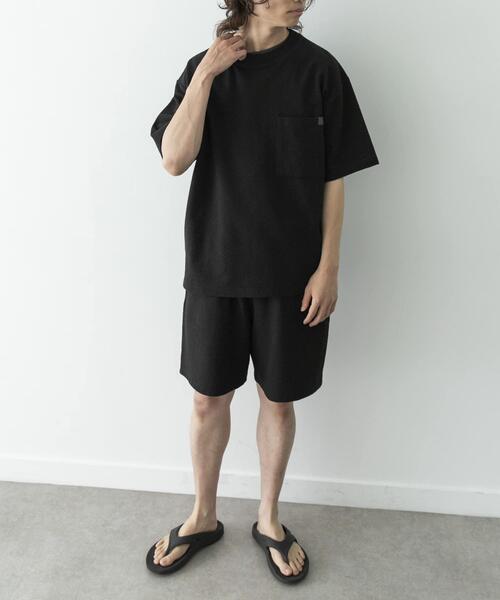 URBAN RESEARCH Sonny Label（アーバンリサーチサニーレーベル）の「カットシアサッカーショートスリーブTシャツ（Tシャツ/カットソー・メンズ・ブラック/ネイビー・MEDIUM/LARGE）」の6枚目の写真