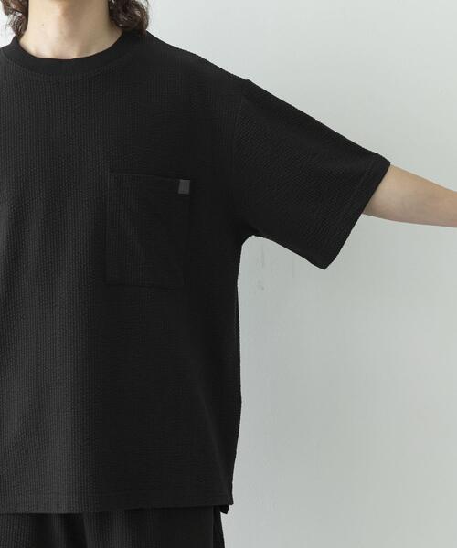 URBAN RESEARCH Sonny Label（アーバンリサーチサニーレーベル）の「カットシアサッカーショートスリーブTシャツ（Tシャツ/カットソー・メンズ・ブラック/ネイビー・MEDIUM/LARGE）」の12枚目の写真