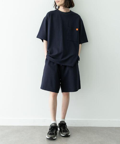 URBAN RESEARCH Sonny Label（アーバンリサーチサニーレーベル）の「カットシアサッカーショートスリーブTシャツ（Tシャツ/カットソー・メンズ・ブラック/ネイビー・MEDIUM/LARGE）」の21枚目の写真