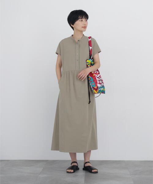 human woman(ヒューマンウーマン)の「◆【オーガニックコットン混 / ウォッシャブル】はしごレースワンピース(ワンピース・レディース・カーキ/グレー系その他・MEDIUM)」の9枚目の写真
