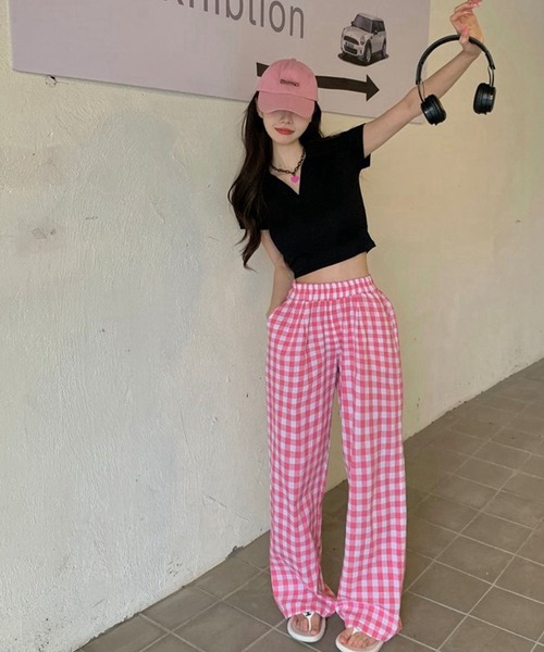 meJane（ミージェーン）の「クロップド丈 スキッパーポロTシャツ（Tシャツ/カットソー・レディース・ピンク/テラコッタ/ブラック/ホワイト・FREE）」の18枚目の写真