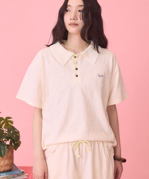 PENNEYS（ぺニーズ）の「【PENNEY'S】配色ポロ+ショートパンツ（セットアップ・レディース・ブラウン/アイボリー・FREE）」の7枚目の写真