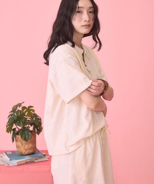 PENNEYS（ぺニーズ）の「【PENNEY'S】配色ポロ+ショートパンツ（セットアップ・レディース・ブラウン/アイボリー・FREE）」の9枚目の写真
