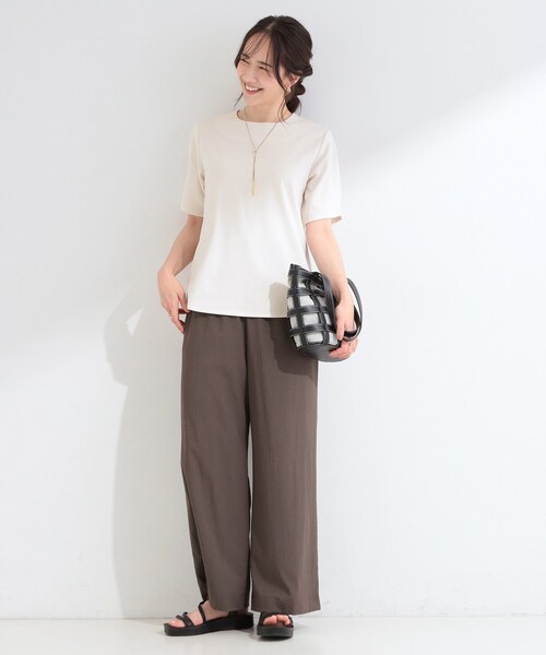 SHOO・LA・RUE（シューラルー）の「【2点セット/洗濯機可/S-LL】お袖パールがアクセント ネックレス付きトップス（Tシャツ/カットソー・レディース・ピンク系その他/ベージュ/ブラック/オフホワイト・04/03/01/02）」の10枚目の写真