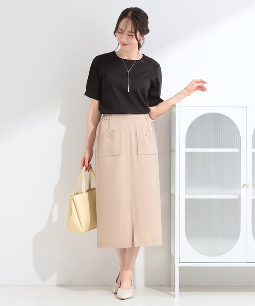 SHOO・LA・RUE（シューラルー）の「【2点セット/洗濯機可/S-LL】お袖パールがアクセント ネックレス付きトップス（Tシャツ/カットソー・レディース・ピンク系その他/ベージュ/ブラック/オフホワイト・04/03/01/02）」の6枚目の写真