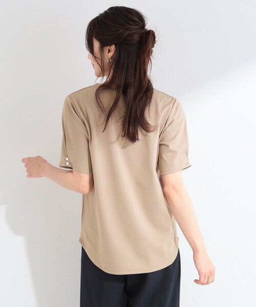 SHOO・LA・RUE（シューラルー）の「【2点セット/洗濯機可/S-LL】お袖パールがアクセント ネックレス付きトップス（Tシャツ/カットソー・レディース・ピンク系その他/ベージュ/ブラック/オフホワイト・04/03/01/02）」の14枚目の写真