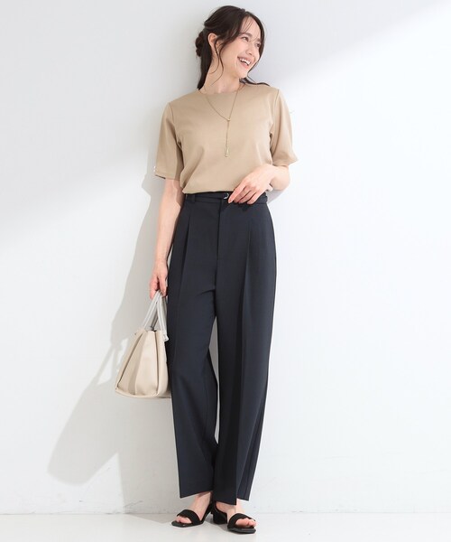 SHOO・LA・RUE（シューラルー）の「【2点セット/洗濯機可/S-LL】お袖パールがアクセント ネックレス付きトップス（Tシャツ/カットソー・レディース・ピンク系その他/ベージュ/ブラック/オフホワイト・04/03/01/02）」の15枚目の写真