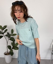 mellomela.（メロメラ）の「半袖ケーブルニット（ニット/セーター）」