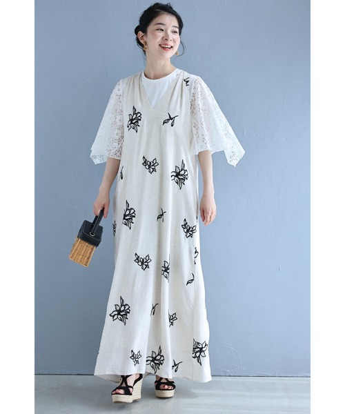 cawaii(カワイイ)の「肘まで隠れる 涼やかレースTシャツ(Tシャツ/カットソー・レディース・ブラック/ホワイト・S~M/L~LL)」の19枚目の写真