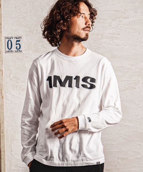1minute 1second(ワンミニットワンセカンド)の「mlt5754-1M1S bold print long sleeve cut sew ロングスリーブTシャツ(1M26A290)(Tシャツ/カットソー・メンズ・ネイビー/ブラック×ホワイト/ブラック×ブルー/ホワイト・M/L/XL/S)」の2枚目の写真
