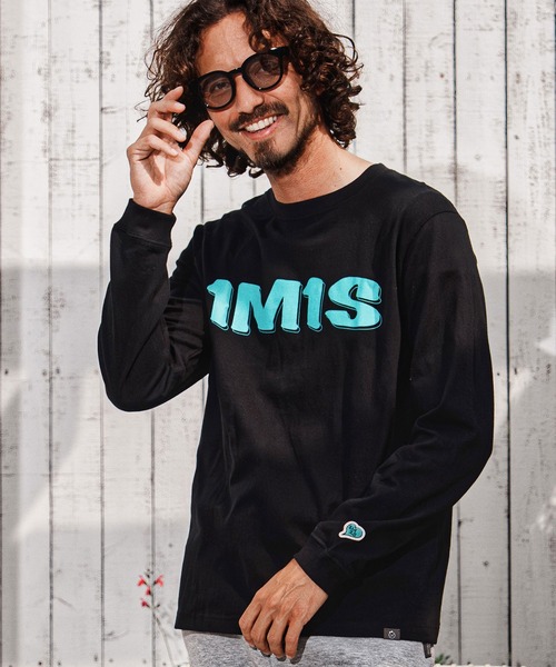 1minute 1second(ワンミニットワンセカンド)の「mlt5754-1M1S bold print long sleeve cut sew ロングスリーブTシャツ(1M26A290)(Tシャツ/カットソー・メンズ・ネイビー/ブラック×ホワイト/ブラック×ブルー/ホワイト・M/L/XL/S)」の4枚目の写真