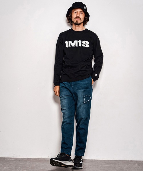 1minute 1second(ワンミニットワンセカンド)の「mlt5754-1M1S bold print long sleeve cut sew ロングスリーブTシャツ(1M26A290)(Tシャツ/カットソー・メンズ・ネイビー/ブラック×ホワイト/ブラック×ブルー/ホワイト・M/L/XL/S)」の16枚目の写真