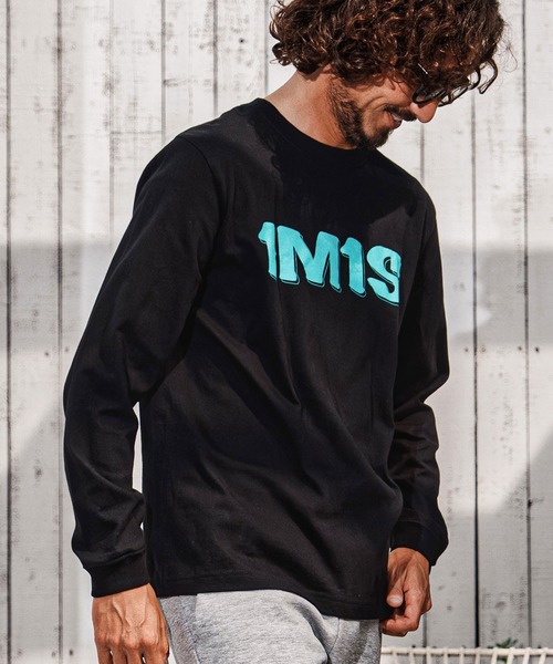 1minute 1second(ワンミニットワンセカンド)の「mlt5754-1M1S bold print long sleeve cut sew ロングスリーブTシャツ(1M26A290)(Tシャツ/カットソー・メンズ・ネイビー/ブラック×ホワイト/ブラック×ブルー/ホワイト・M/L/XL/S)」の19枚目の写真