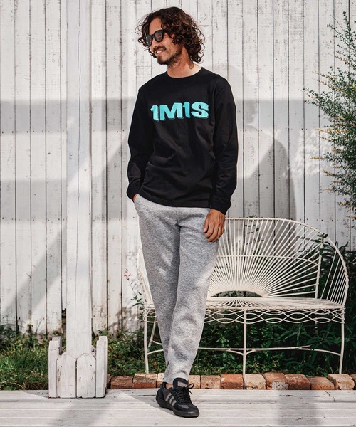 1minute 1second(ワンミニットワンセカンド)の「mlt5754-1M1S bold print long sleeve cut sew ロングスリーブTシャツ(1M26A290)(Tシャツ/カットソー・メンズ・ネイビー/ブラック×ホワイト/ブラック×ブルー/ホワイト・M/L/XL/S)」の21枚目の写真