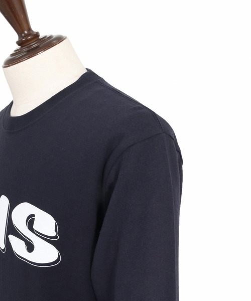 1minute 1second(ワンミニットワンセカンド)の「mlt5754-1M1S bold print long sleeve cut sew ロングスリーブTシャツ(1M26A290)(Tシャツ/カットソー・メンズ・ネイビー/ブラック×ホワイト/ブラック×ブルー/ホワイト・M/L/XL/S)」の9枚目の写真