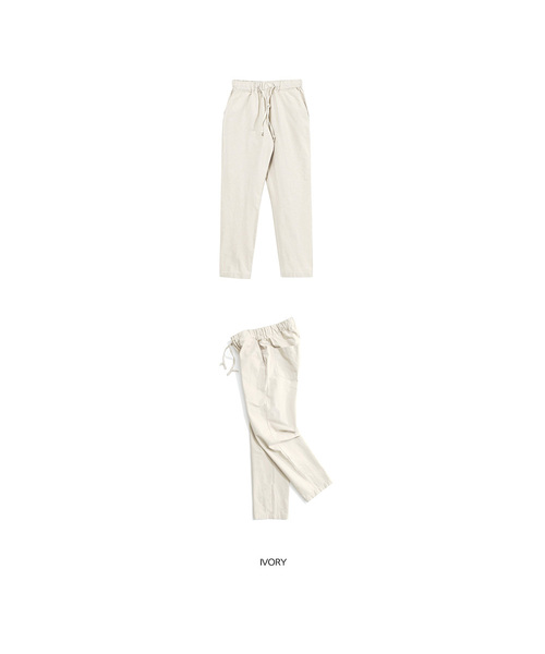 ACOVER(オコボ)の「リネンライク9部バンディングパンツ4カラー(その他パンツ・メンズ・オリーブ/ベージュ/ブラック/アイボリー/カーキ・2XL/LARGE/MEDIUM/SMALL/X-LARGE)」の2枚目の写真
