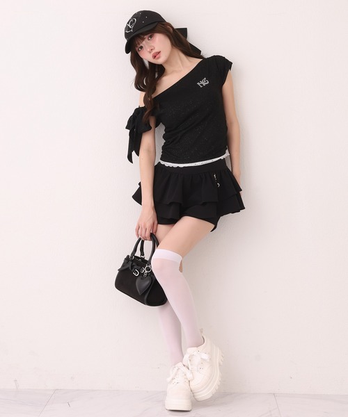 one after another NICE CLAUP(ワンアフターアナザーナイスクラップ)の「ワンショルリボンロゴトップス(Tシャツ/カットソー・レディース・ブラック/ピンク/ホワイト系その他・FREE)」の14枚目の写真