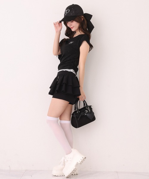one after another NICE CLAUP(ワンアフターアナザーナイスクラップ)の「ワンショルリボンロゴトップス(Tシャツ/カットソー・レディース・ブラック/ピンク/ホワイト系その他・FREE)」の16枚目の写真