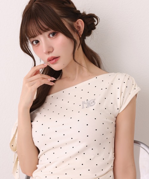 one after another NICE CLAUP(ワンアフターアナザーナイスクラップ)の「ワンショルリボンロゴトップス(Tシャツ/カットソー・レディース・ブラック/ピンク/ホワイト系その他・FREE)」の22枚目の写真