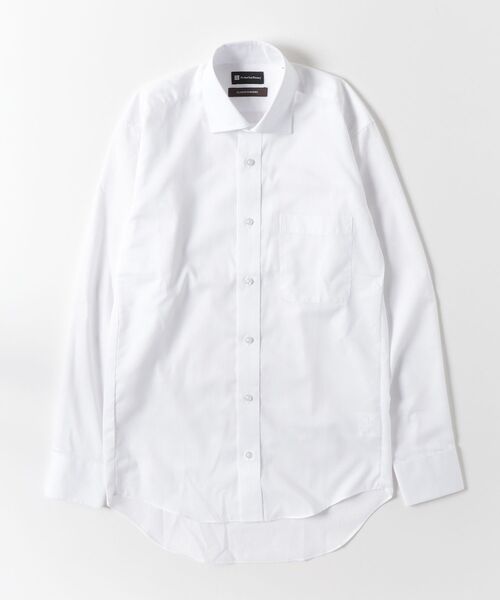 Perfect Suit FActory（パーフェクトスーツファクトリー）の「長袖ワイシャツ　セミワイド　ドビー柄　形態安定（ビジネスシャツ・メンズ・ホワイト・S）」の2枚目の写真