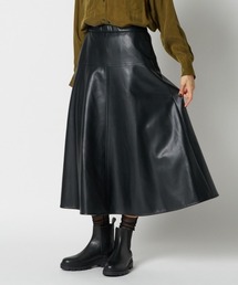 SYNTHETIC LEATHER FLARE SKIRT / シンセティックレザー フレアスカート