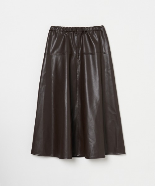 HELIOPOLE（エリオポール）の「SYNTHETIC LEATHER FLARE SKIRT / シンセティックレザー フレアスカート（スカート・レディース・ダークブラウン/ブラック・36/38）」の9枚目の写真