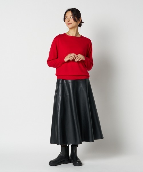 HELIOPOLE（エリオポール）の「SYNTHETIC LEATHER FLARE SKIRT / シンセティックレザー フレアスカート（スカート・レディース・ダークブラウン/ブラック・36/38）」の17枚目の写真