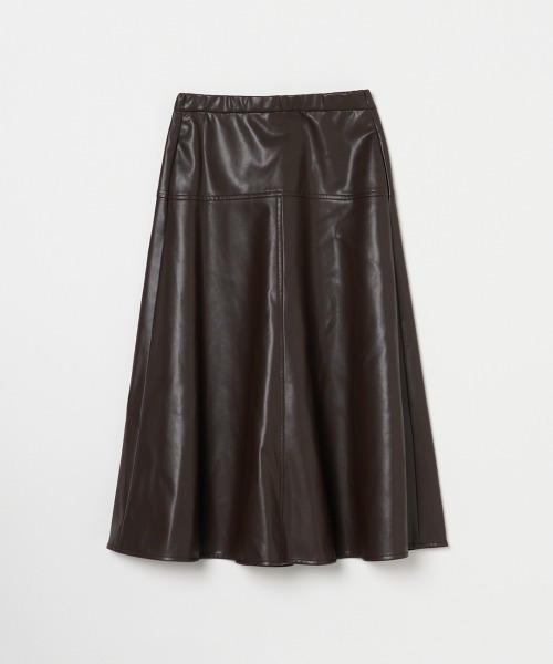 HELIOPOLE（エリオポール）の「SYNTHETIC LEATHER FLARE SKIRT / シンセティックレザー フレアスカート（スカート・レディース・ダークブラウン/ブラック・36/38）」の21枚目の写真