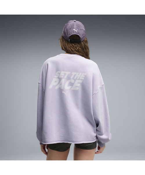 PUMA(プーマ)の「PUMA プーマ ウィメンズ ラン カルチャー コレクティブ オーバーサイズ ウ(スウェット・レディース・ブラック/ラベンダー・LARGE/MEDIUM/SMALL/X-LARGE)」の7枚目の写真