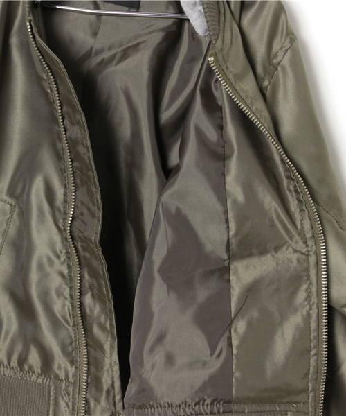 VENCEEXCHANGE（ヴァンスエクスチェンジ）の「Kids フード付きMA-1ブルゾン   （MA-1・キッズ・ダークグリーン・120cm/130cm/140cm/150cm）」の10枚目の写真