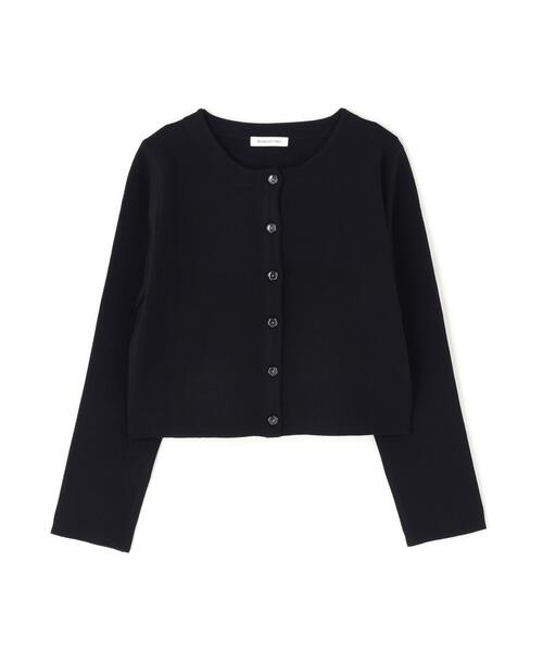 NATURAL BEAUTY BASIC(ナチュラルビューティーベーシック)の「フラワーボタンニットジャケット(カーディガン/ボレロ・レディース・グレー/ブラック/ダークブラウン/ピンク・フリ-)」の5枚目の写真