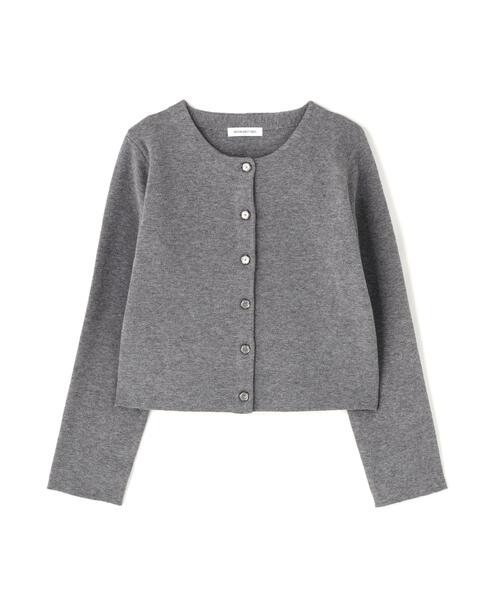 NATURAL BEAUTY BASIC(ナチュラルビューティーベーシック)の「フラワーボタンニットジャケット(カーディガン/ボレロ・レディース・グレー/ブラック/ダークブラウン/ピンク・フリ-)」の15枚目の写真