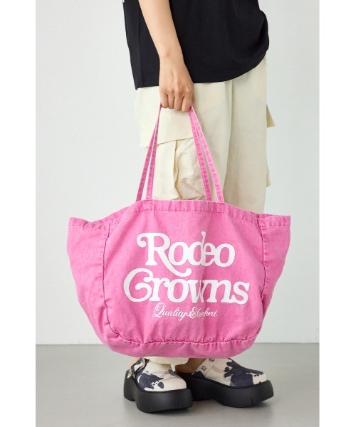 RODEO CROWNS WIDE BOWL(ロデオクラウンズワイドボウル)の「ウォッシュビッグトート(トートバッグ・レディース・ブルー/ピンク/ブラック・FREE)」の11枚目の写真