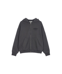 LOST IN SYDNEY ZIP-UP HOODIE IN CHARCOAL