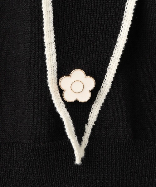 MARY QUANT(マリークワント)の「【MARY QUANT×VIS】スカーフ風ボウタイニット(ニット/セーター・レディース・レッド/ブラック/オフホワイト・FREE)」の16枚目の写真