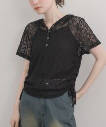 RETRO GIRL | ヘンリーネックレースカットソー(Tシャツ/カットソー)