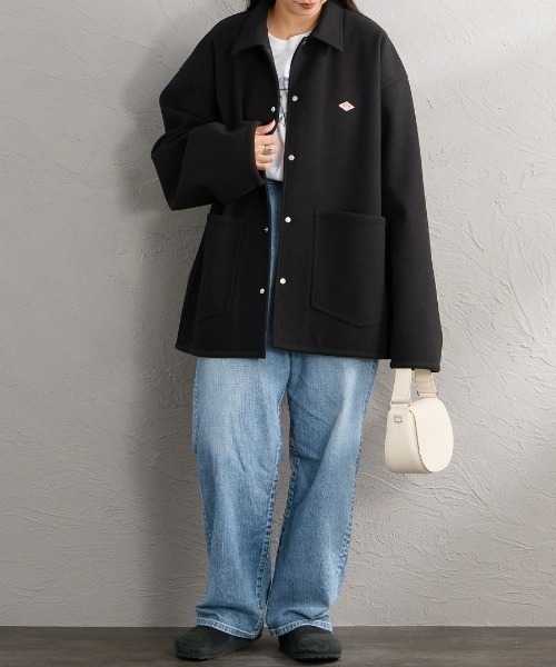 DANTON（ダントン）の「【WEB限定】[DANTON/ダントン] ブラッシュドジャージー カバーオールジャケット（カバーオール・レディース・ブラック/ベージュ・40/42）」の12枚目の写真