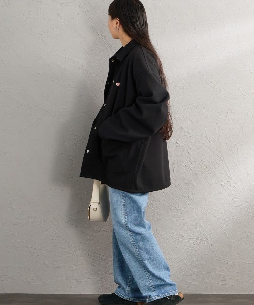 DANTON（ダントン）の「【WEB限定】[DANTON/ダントン] ブラッシュドジャージー カバーオールジャケット（カバーオール・レディース・ブラック/ベージュ・40/42）」の13枚目の写真