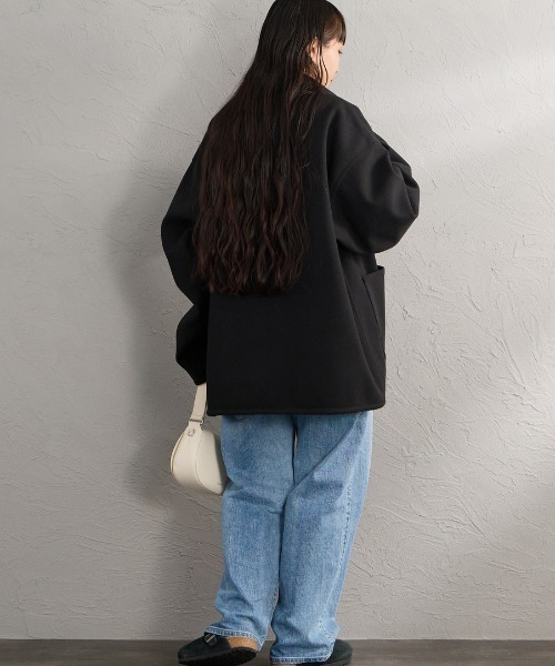 DANTON（ダントン）の「【WEB限定】[DANTON/ダントン] ブラッシュドジャージー カバーオールジャケット（カバーオール・レディース・ブラック/ベージュ・40/42）」の14枚目の写真