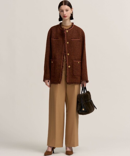 23区 S(ニジュウサンクチイサイサイズ)の「ピュアカシミヤ ハーフスリーブ ハイネック ニット(ニット/セーター・レディース・スカイブルー系/ライトグレー系/黄土色系・32)」の11枚目の写真