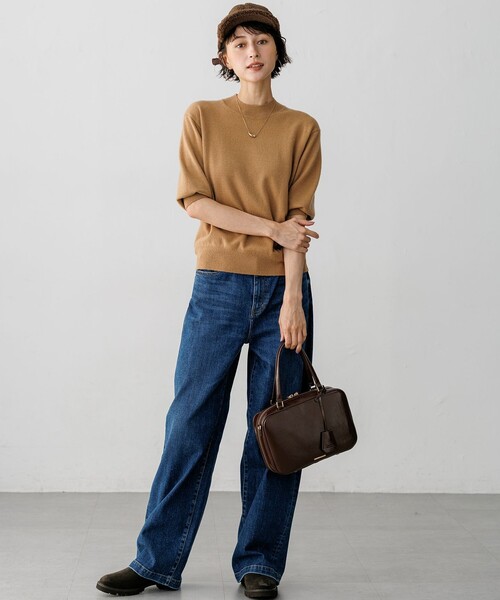 23区 S(ニジュウサンクチイサイサイズ)の「ピュアカシミヤ ハーフスリーブ ハイネック ニット(ニット/セーター・レディース・スカイブルー系/ライトグレー系/黄土色系・32)」の12枚目の写真