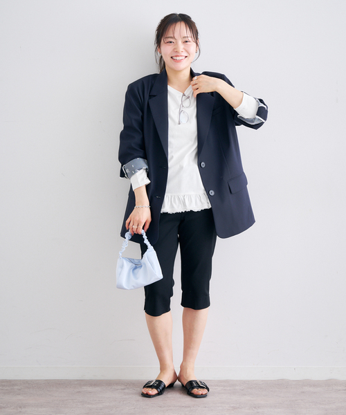 U by SPICK&SPAN（ユーバイスピックアンドスパン）の「《追加》フリルミディカットトップス（Tシャツ/カットソー・レディース・ホワイト/ブラック・FREE）」の15枚目の写真