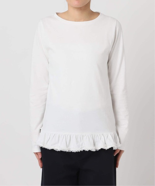 U by SPICK&SPAN（ユーバイスピックアンドスパン）の「《追加》フリルミディカットトップス（Tシャツ/カットソー・レディース・ホワイト/ブラック・FREE）」の17枚目の写真