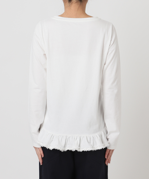 U by SPICK&SPAN（ユーバイスピックアンドスパン）の「《追加》フリルミディカットトップス（Tシャツ/カットソー・レディース・ホワイト/ブラック・FREE）」の19枚目の写真