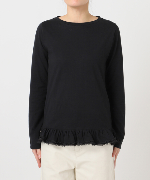 U by SPICK&SPAN（ユーバイスピックアンドスパン）の「《追加》フリルミディカットトップス（Tシャツ/カットソー・レディース・ホワイト/ブラック・FREE）」の13枚目の写真