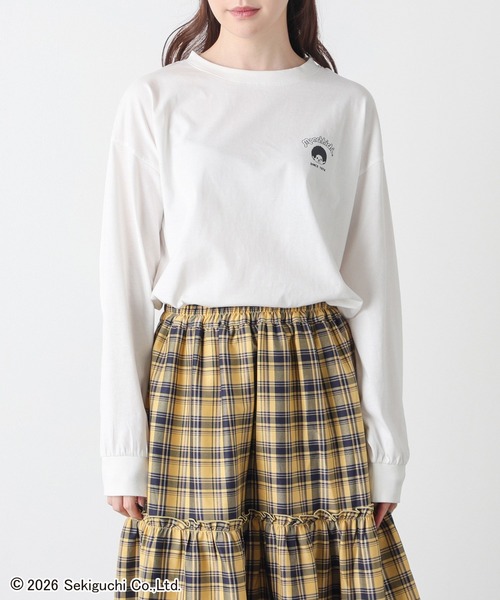 Honeys(ハニーズ)の「モンチッチ/ロンT(Tシャツ/カットソー・レディース・オートミール/ブラック/アイボリー/レンガ・S/M/LL/L/3L)」の7枚目の写真
