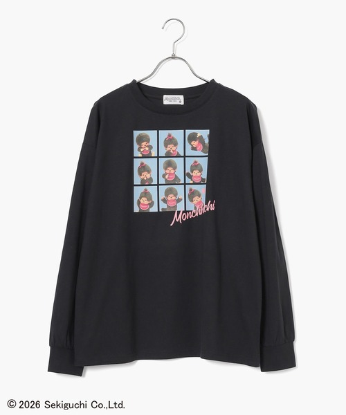 Honeys(ハニーズ)の「モンチッチ/ロンT(Tシャツ/カットソー・レディース・オートミール/ブラック/アイボリー/レンガ・S/M/LL/L/3L)」の15枚目の写真