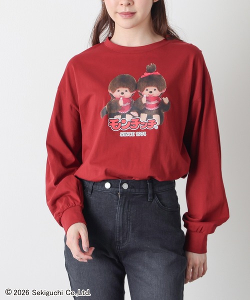 Honeys(ハニーズ)の「モンチッチ/ロンT(Tシャツ/カットソー・レディース・オートミール/ブラック/アイボリー/レンガ・S/M/LL/L/3L)」の19枚目の写真